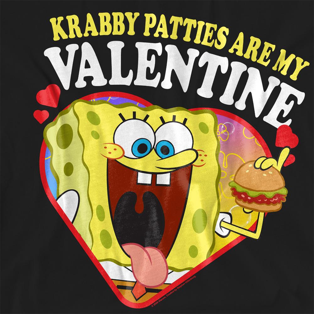 Black - Side - SpongeBob SquarePants Womens-Ladies Krabby Patties Are My Valentine T-Shirt
