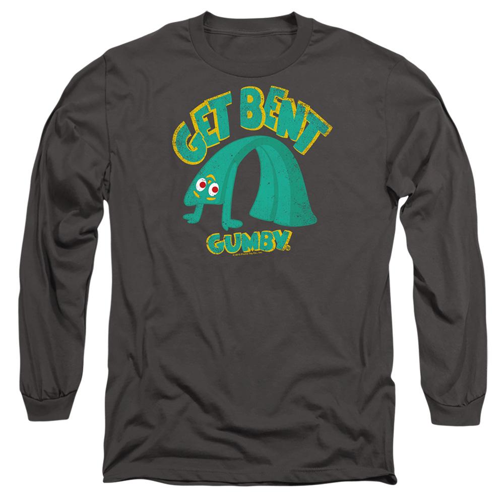 Charcoal - Front - Gumby Unisex Adult Get Bent Long-Sleeved T-Shirt