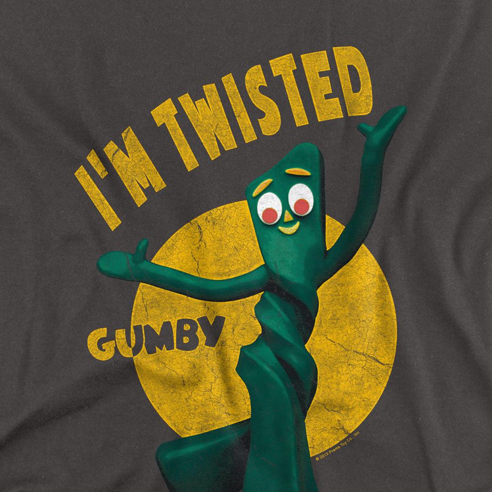 Charcoal - Side - Gumby Unisex Adult Twisted Long-Sleeved T-Shirt