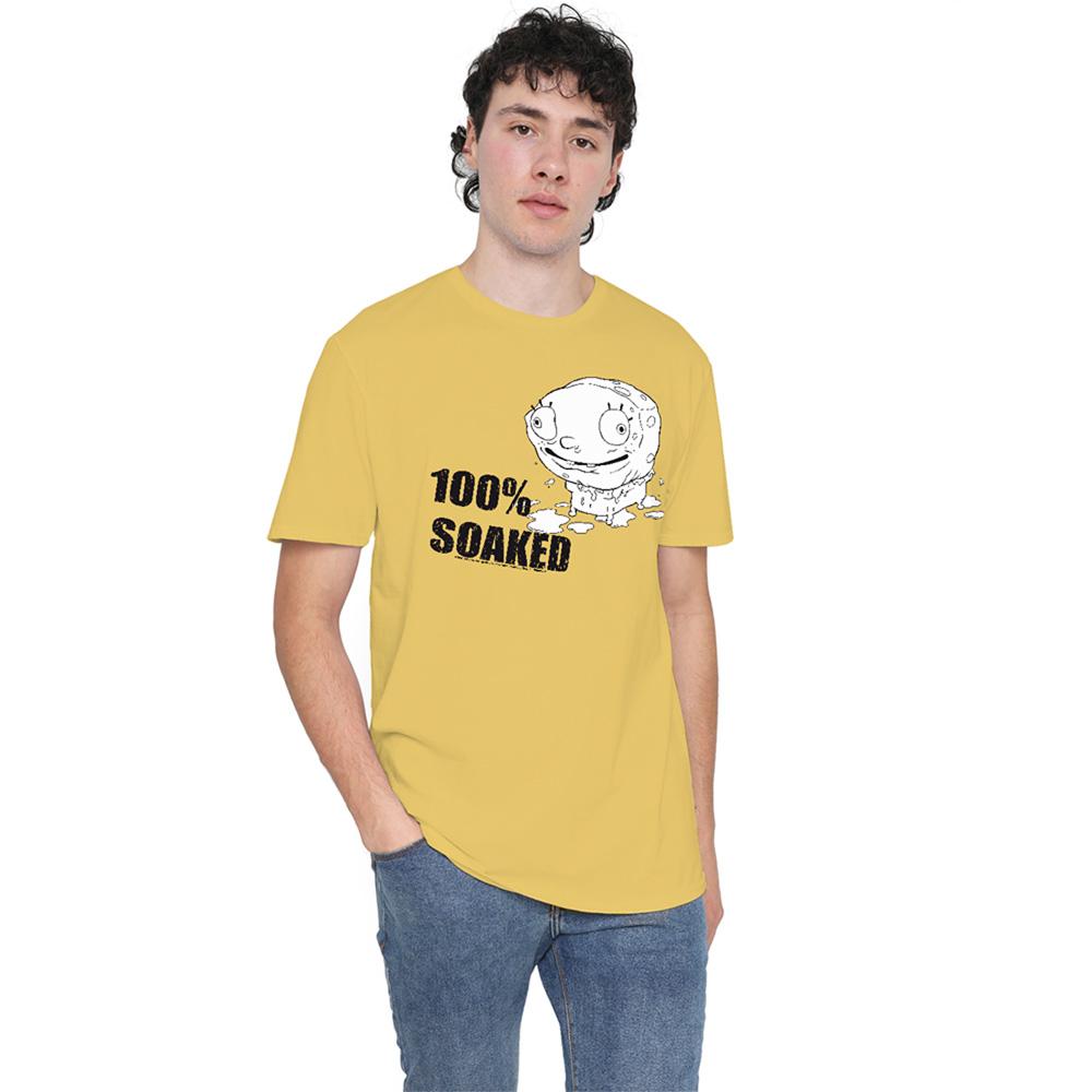 Banana Yellow - Back - SpongeBob SquarePants Unisex Adult 100% Soaked T-Shirt