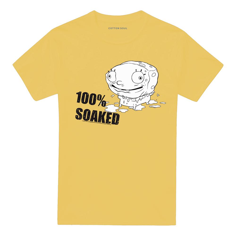 Banana Yellow - Front - SpongeBob SquarePants Unisex Adult 100% Soaked T-Shirt