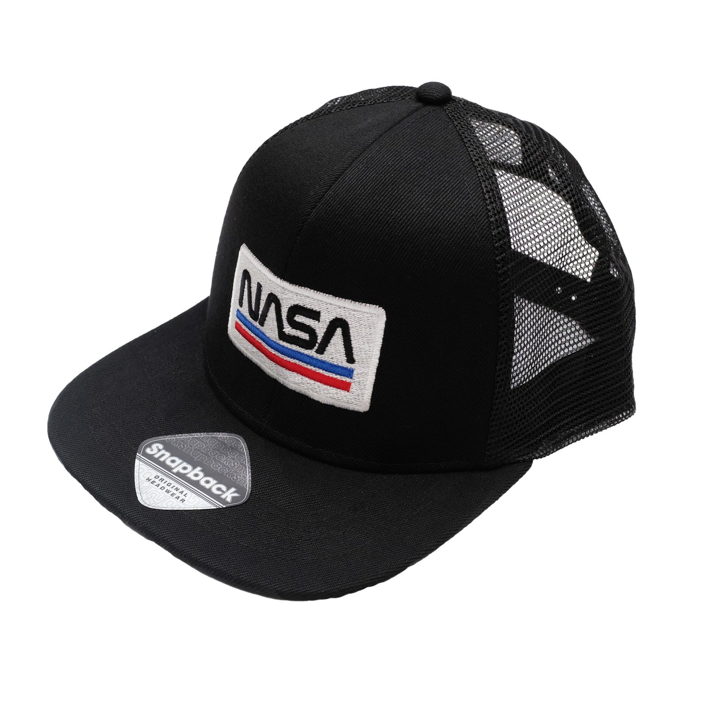 Black - Back - NASA Mens USA Baseball Cap