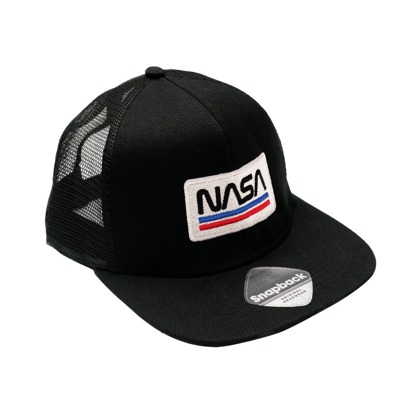 Black - Side - NASA Mens USA Baseball Cap