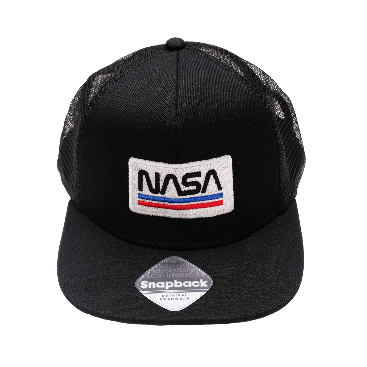 Black - Front - NASA Mens USA Baseball Cap