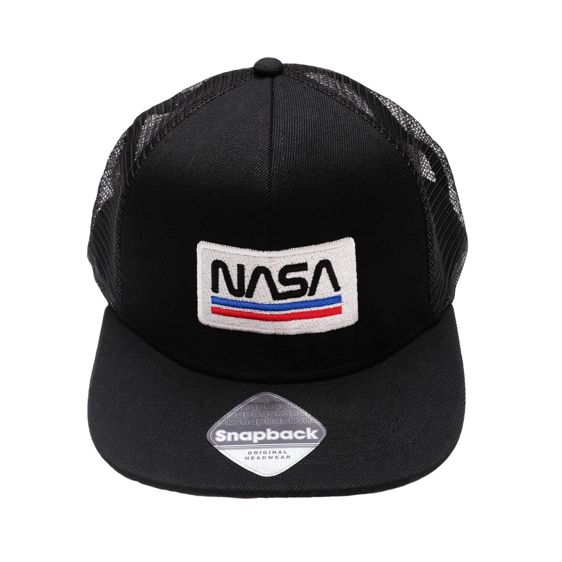 Black - Front - NASA Mens USA Baseball Cap