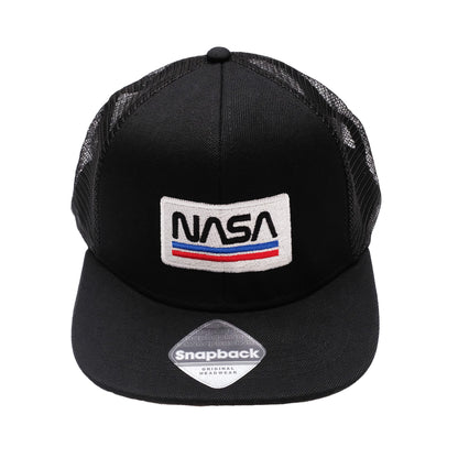 Black - Front - NASA Mens USA Baseball Cap
