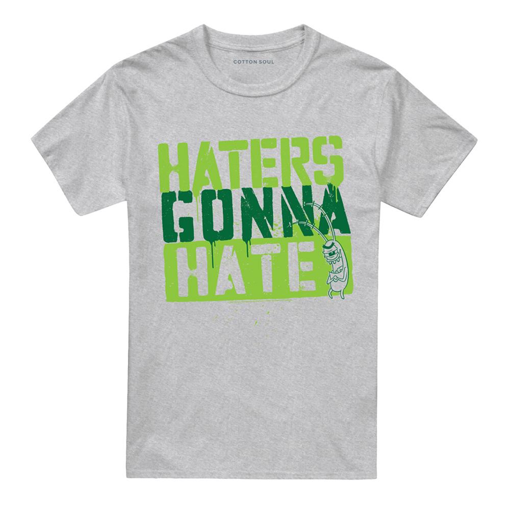 Athletic Heather - Front - SpongeBob SquarePants Unisex Adult Haters Gonna Hate Heather T-Shirt