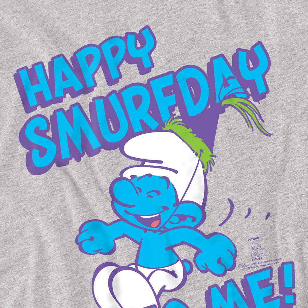 Athletic Heather - Side - The Smurfs Unisex Adult Happy Smurfy Day To Me T-Shirt