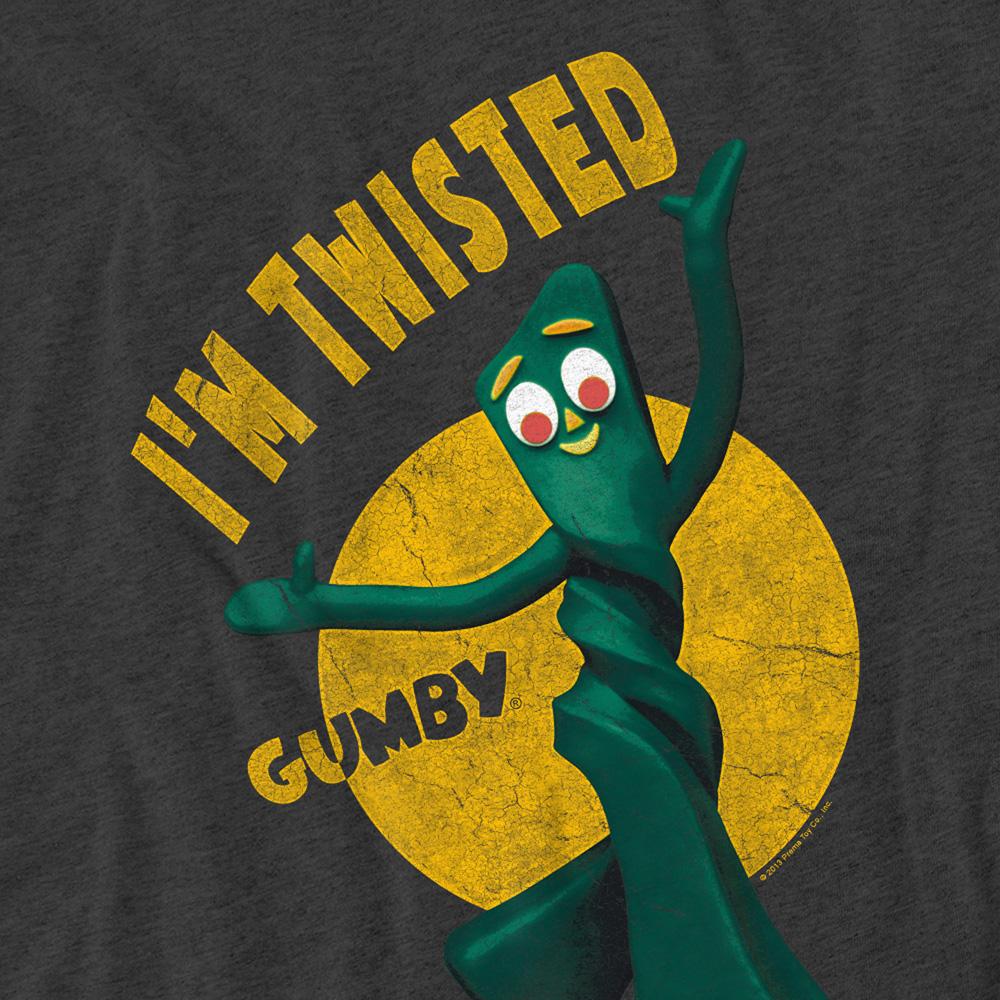 Charcoal - Side - Gumby Unisex Adult Twisted Heather T-Shirt