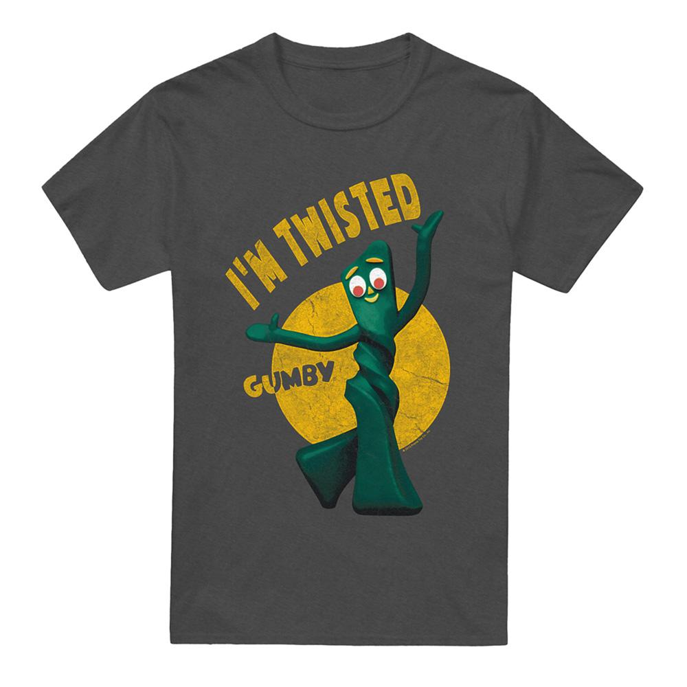 Charcoal - Front - Gumby Unisex Adult Twisted Heather T-Shirt