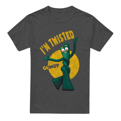 Charcoal - Front - Gumby Unisex Adult Twisted Heather T-Shirt