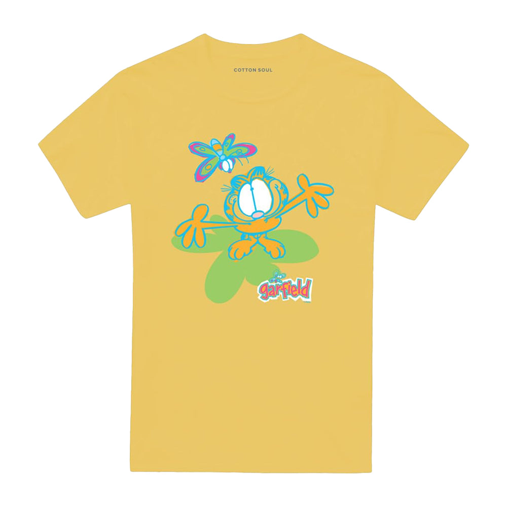 Banana Yellow - Front - Garfield Unisex Adult Butterfly T-Shirt