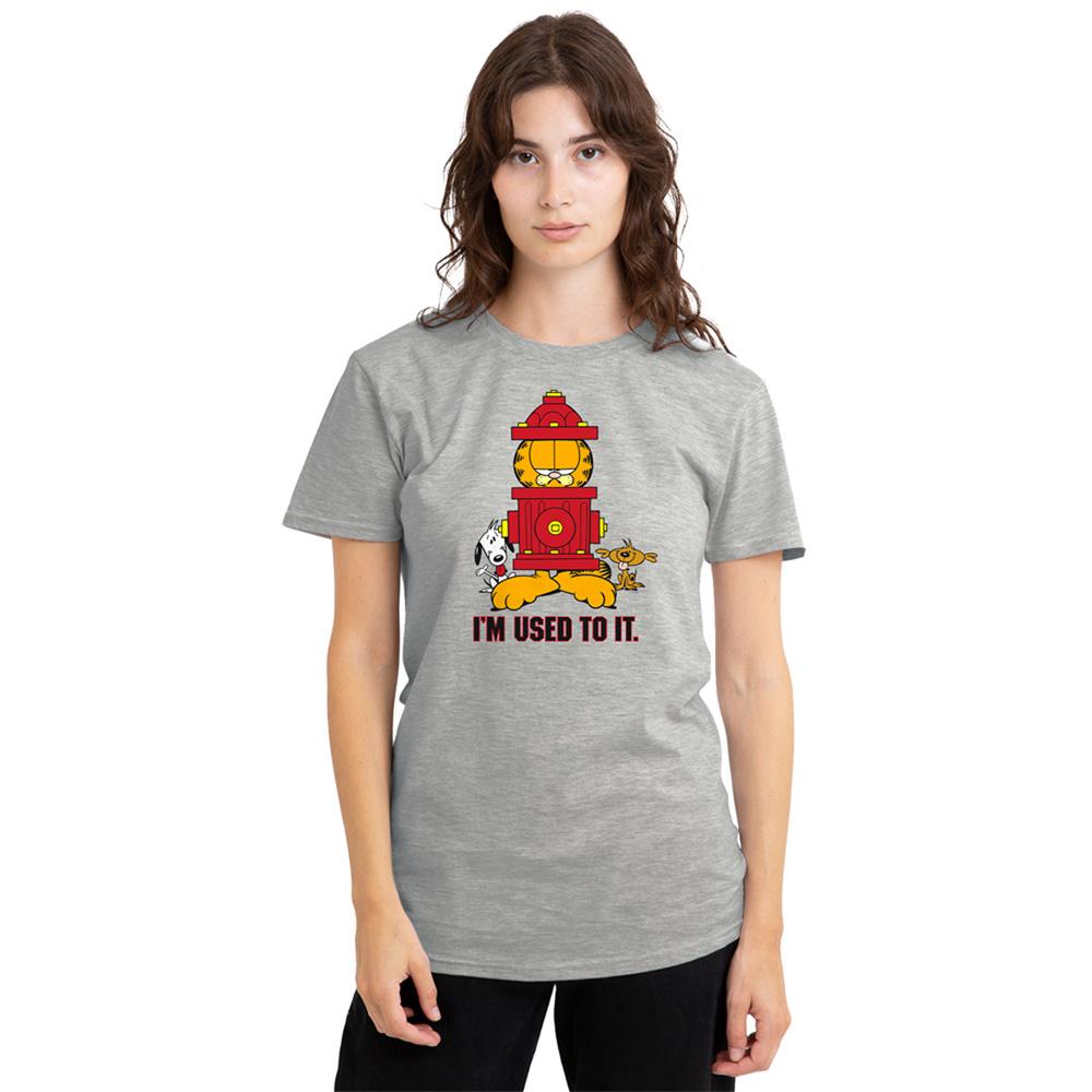 Athletic Heather - Back - Garfield Womens-Ladies I´m Used To It Heather T-Shirt