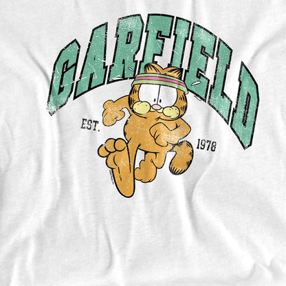 White - Side - Garfield Womens-Ladies Track And Field Collegiate T-Shirt