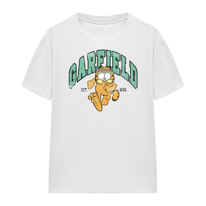 White - Front - Garfield Womens-Ladies Track And Field Collegiate T-Shirt