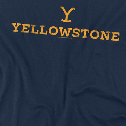 Navy - Side - Yellowstone Unisex Adult Logo T-Shirt