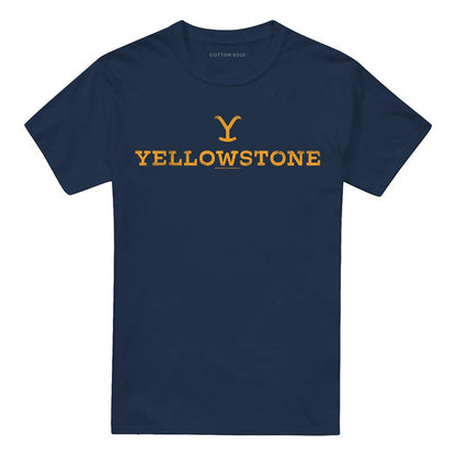 Navy - Front - Yellowstone Unisex Adult Logo T-Shirt