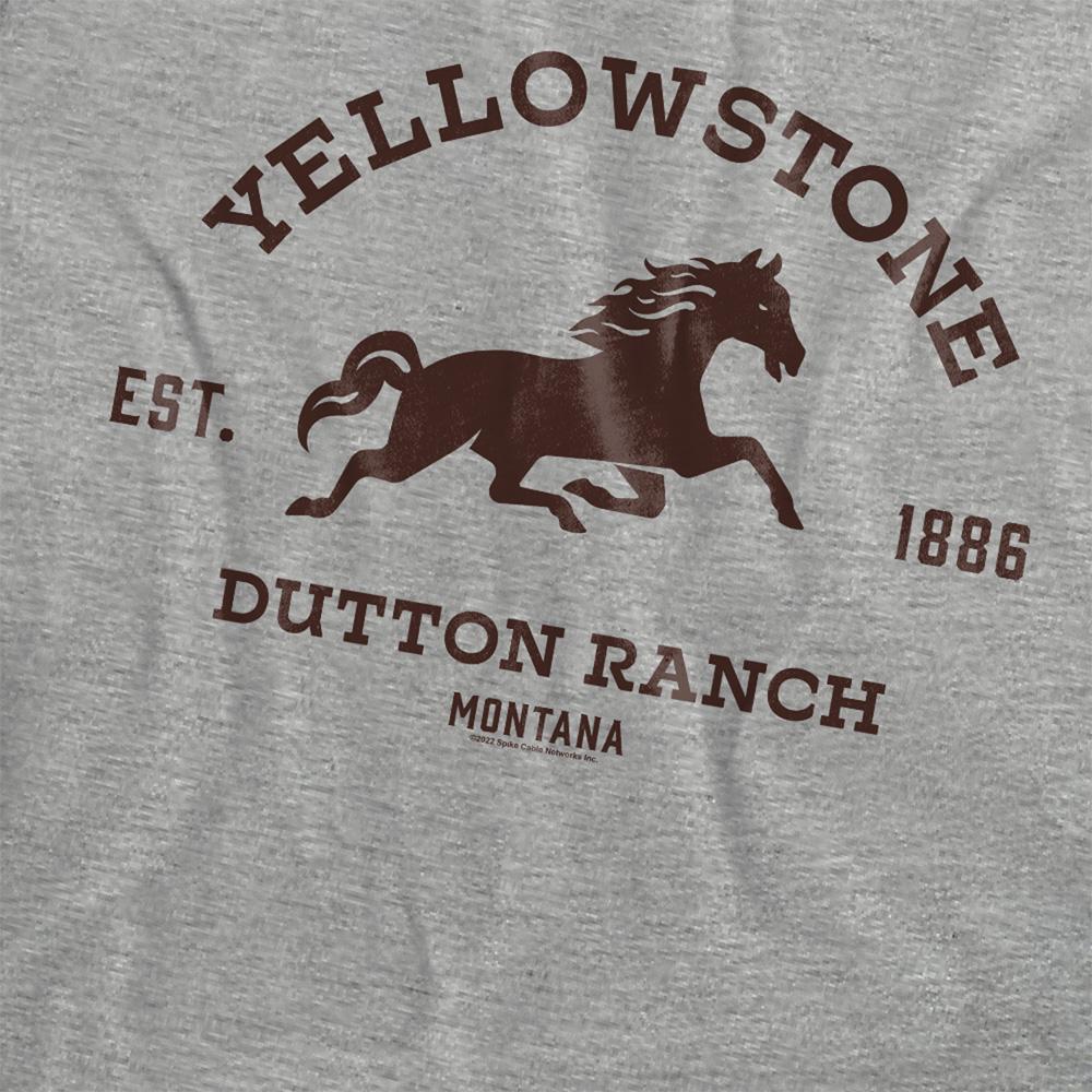 Athletic Heather - Side - Yellowstone Womens-Ladies Dutton Ranch Horse Heather T-Shirt