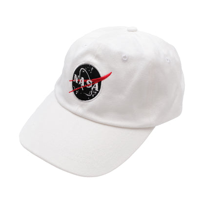 White - Front - NASA Mens Meatball Logo Baseball Cap