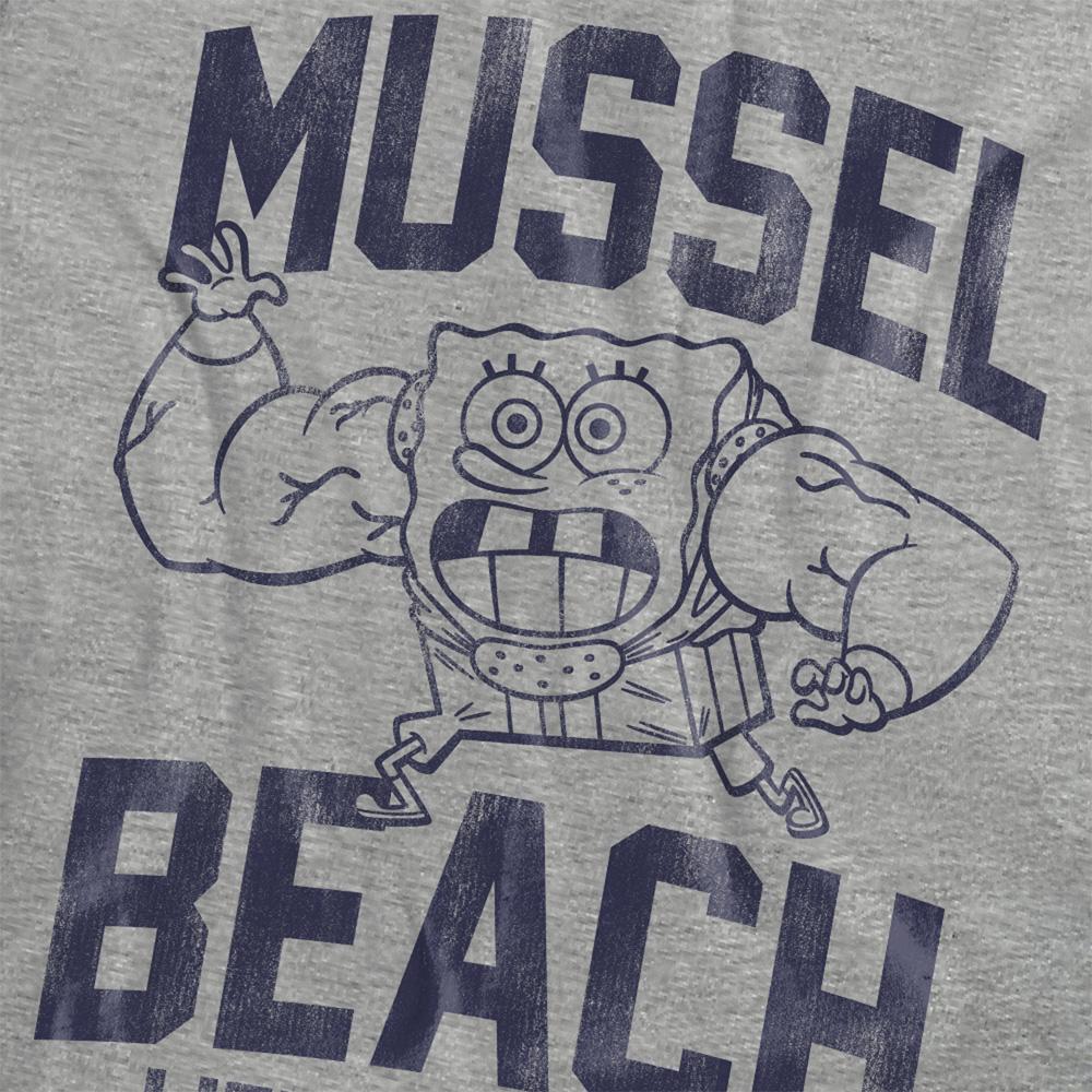Athletic Heather - Side - SpongeBob SquarePants Womens-Ladies Mussle Beach Lifting Team Heather T-Shirt