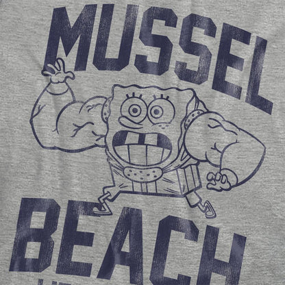 Athletic Heather - Side - SpongeBob SquarePants Womens-Ladies Mussle Beach Lifting Team Heather T-Shirt