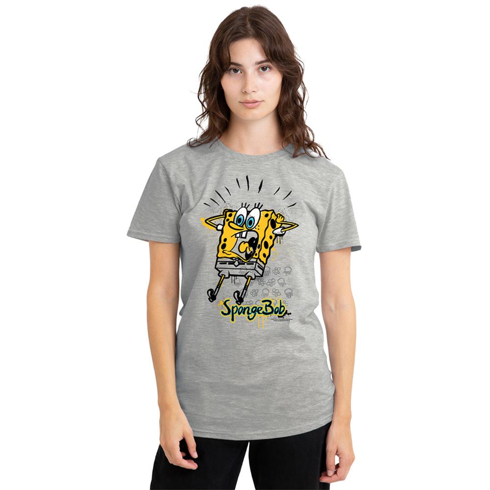 Athletic Heather - Back - SpongeBob SquarePants Womens-Ladies Shocking! Heather T-Shirt
