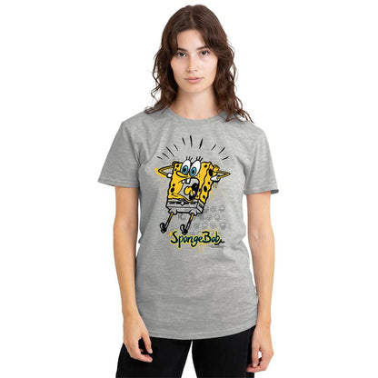 Athletic Heather - Back - SpongeBob SquarePants Womens-Ladies Shocking! Heather T-Shirt