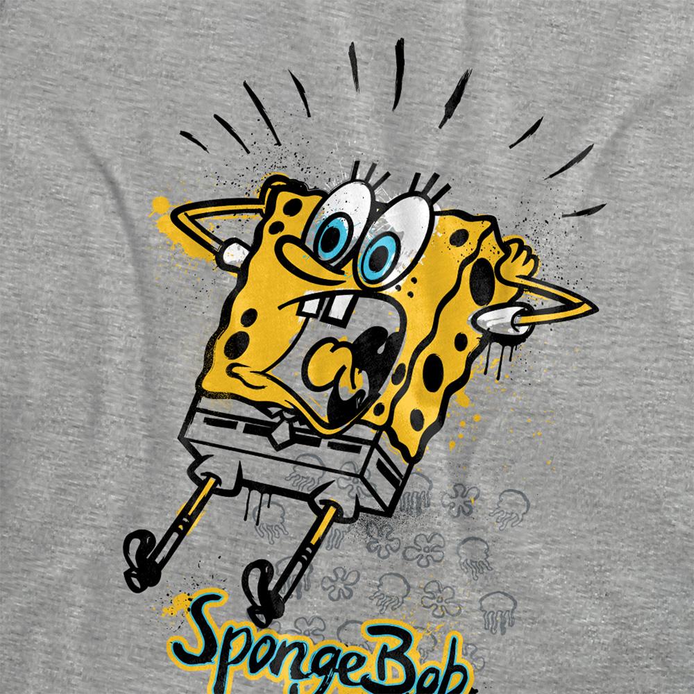 Athletic Heather - Side - SpongeBob SquarePants Womens-Ladies Shocking! Heather T-Shirt