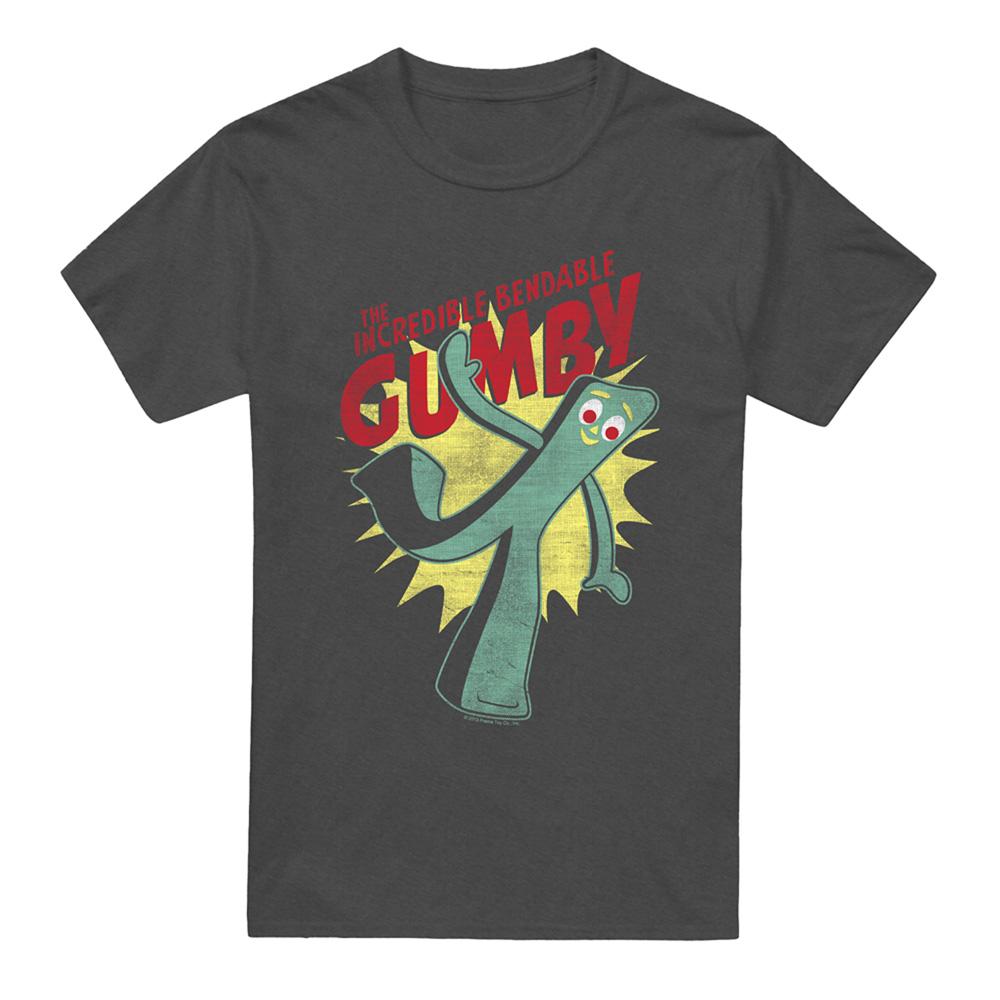 Charcoal - Front - Gumby Unisex Adult The Incredible Bendable Heather T-Shirt