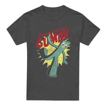 Charcoal - Front - Gumby Unisex Adult The Incredible Bendable Heather T-Shirt