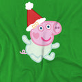 Kelly Green - Back - Peppa Pig Childrens-Kids Evie Pig Santa Hat T-Shirt