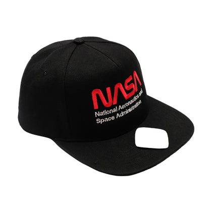 Black - Back - NASA Mens Text Logo Baseball Cap