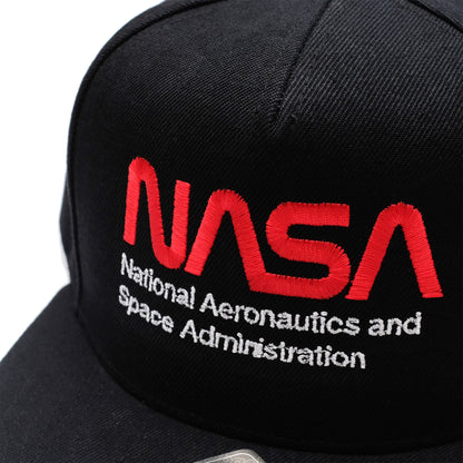 Black - Lifestyle - NASA Mens Text Logo Baseball Cap