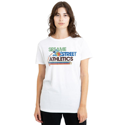 White - Back - Sesame Street Womens-Ladies Athletic T-Shirt