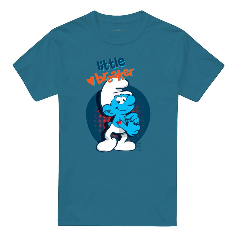 Slate - Front - The Smurfs Unisex Adult Little Heart Breaker T-Shirt