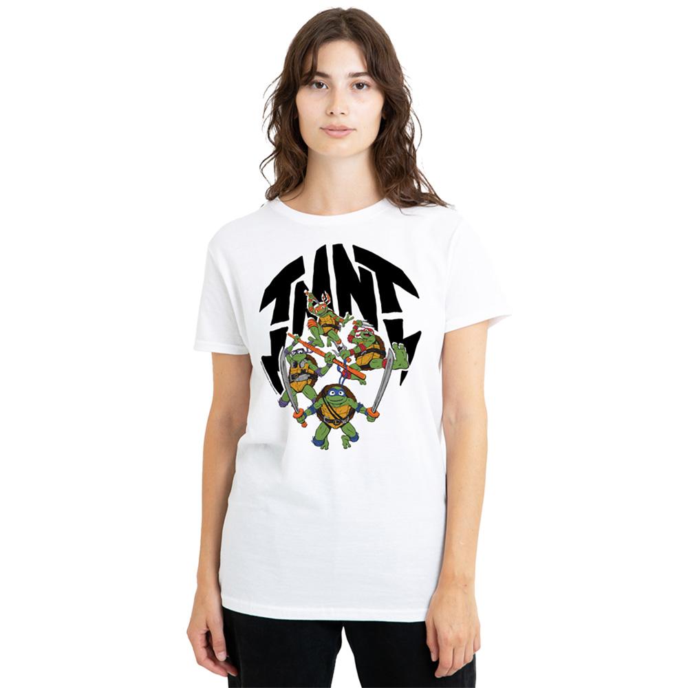 White - Back - Teenage Mutant Ninja Turtles: Mutant Mayhem Womens-Ladies Turtle Shell T-Shirt