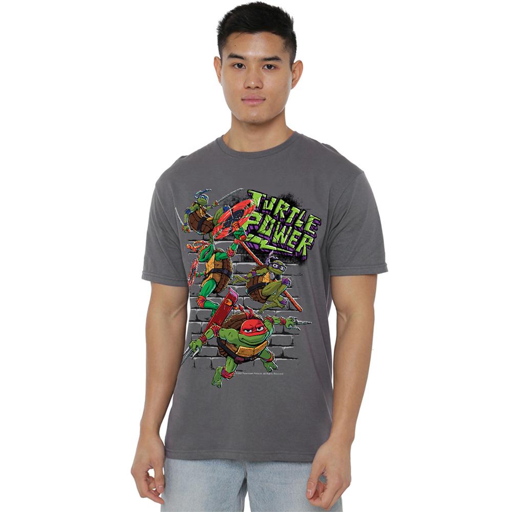 Charcoal - Back - Teenage Mutant Ninja Turtles: Mutant Mayhem Unisex Adult Turtle Power Brothers T-Shirt