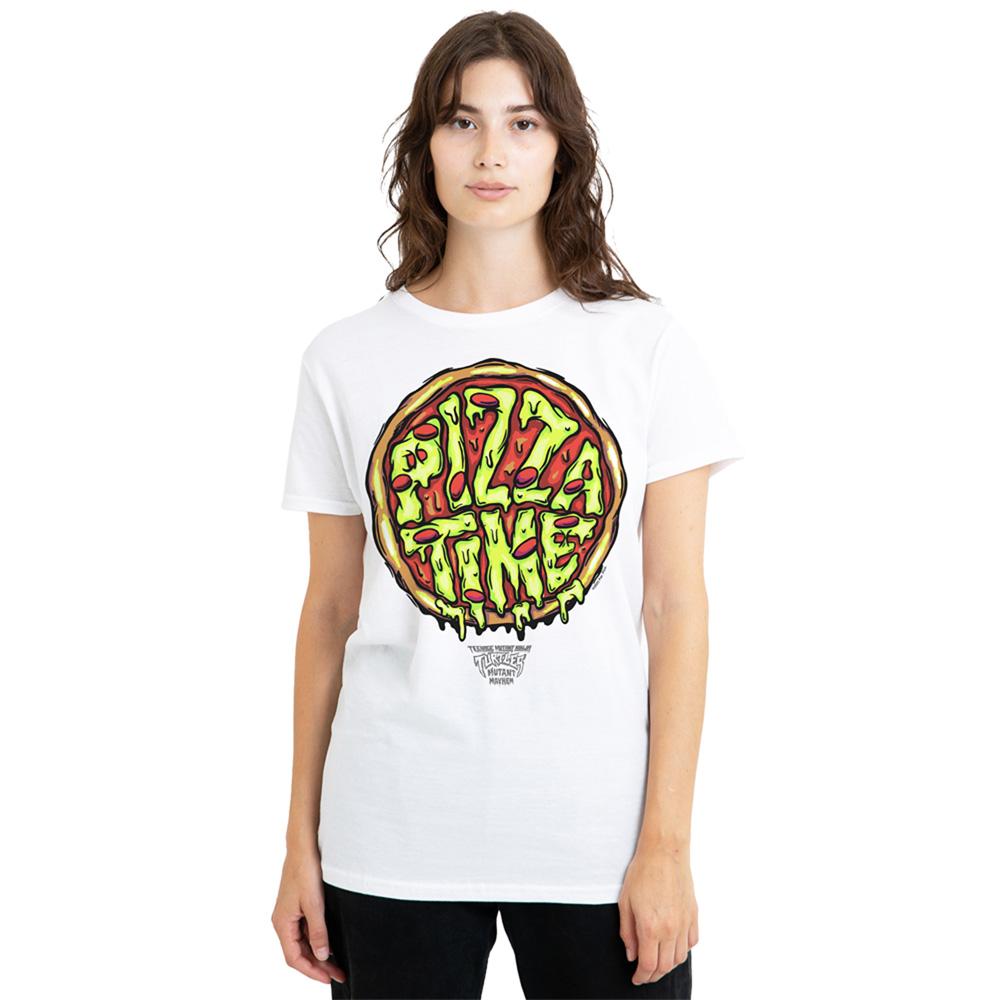 White - Back - Teenage Mutant Ninja Turtles: Mutant Mayhem Womens-Ladies Pizza Time T-Shirt