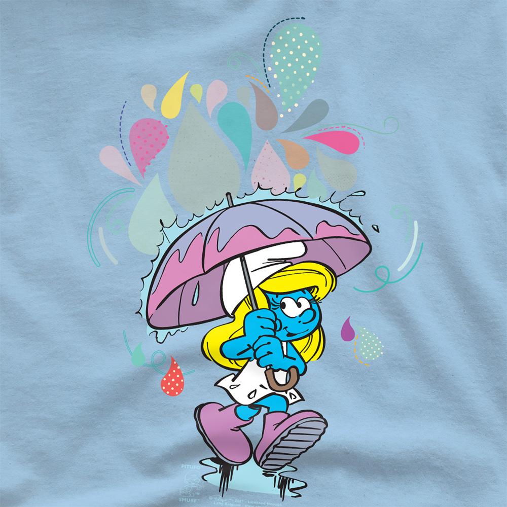 Light Blue - Side - The Smurfs Unisex Adult Magical Umbrella T-Shirt