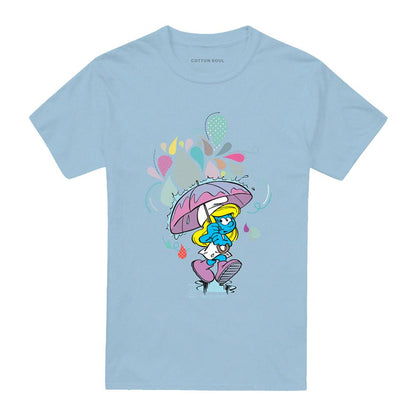 Light Blue - Front - The Smurfs Unisex Adult Magical Umbrella T-Shirt