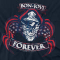 Navy - Side - Bon Jovi Unisex Adult Forever Skull Long-Sleeved T-Shirt