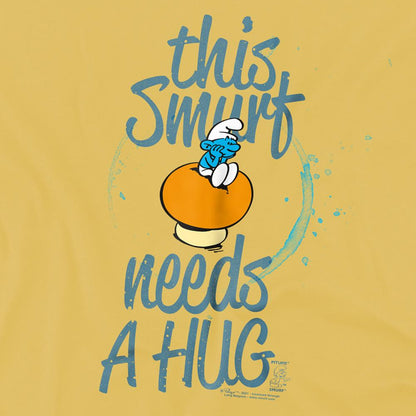 Banana Yellow - Side - The Smurfs Unisex Adult This Smurf Needs A Hug T-Shirt