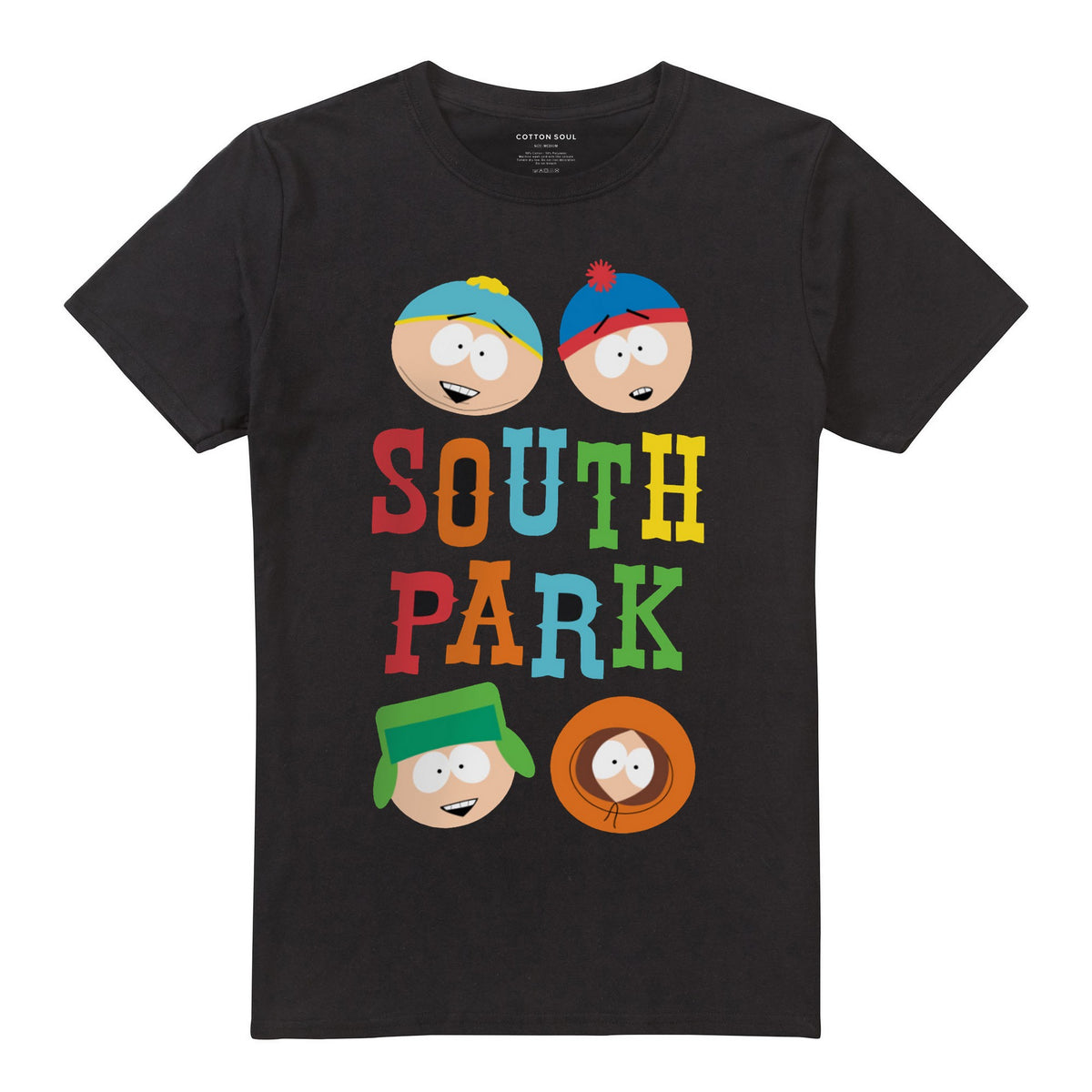Black - Front - South Park Mens Heads T-Shirt
