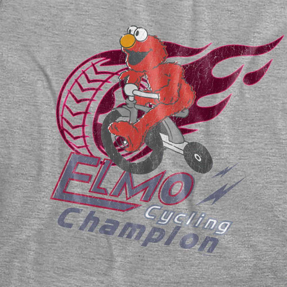 Athletic Heather - Side - Sesame Street Womens-Ladies Cycle Champion Elmo Heather T-Shirt