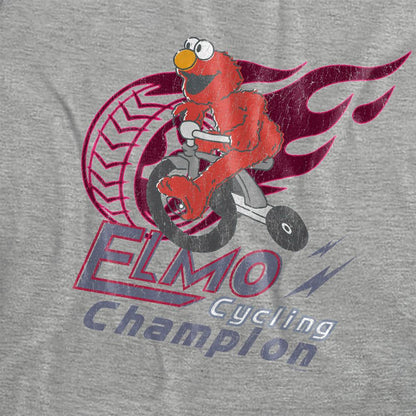 Athletic Heather - Side - Sesame Street Womens-Ladies Cycle Champion Elmo Heather T-Shirt