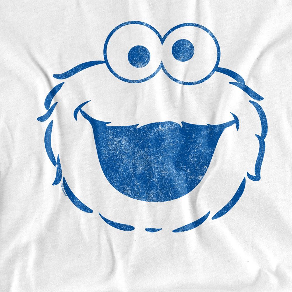 White - Side - Sesame Street Womens-Ladies Cookie Monster Mono T-Shirt