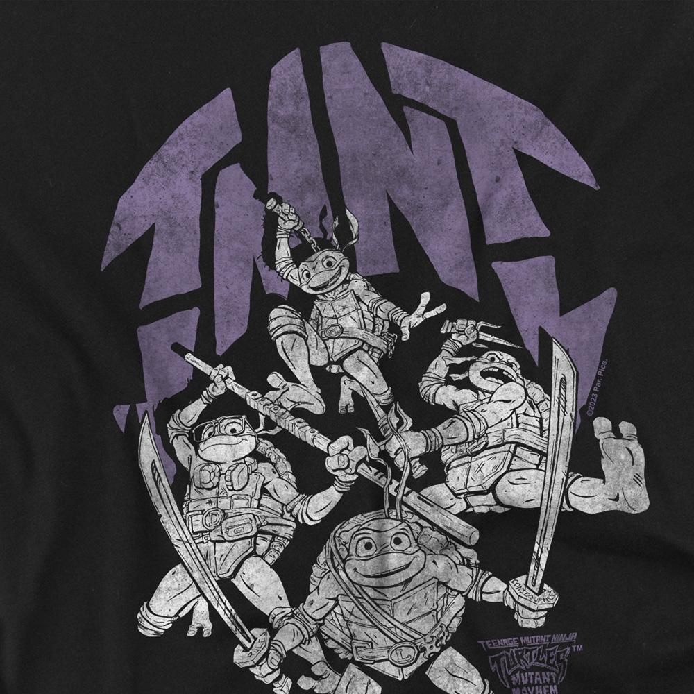Black - Side - Teenage Mutant Ninja Turtles: Mutant Mayhem Unisex Adult World Tour T-Shirt