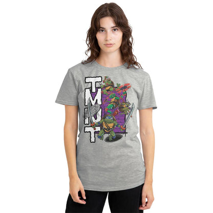Athletic Heather - Back - Teenage Mutant Ninja Turtles: Mutant Mayhem Womens-Ladies Stacked Heather T-Shirt