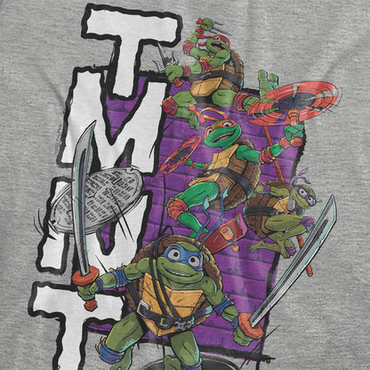 Athletic Heather - Side - Teenage Mutant Ninja Turtles: Mutant Mayhem Womens-Ladies Stacked Heather T-Shirt