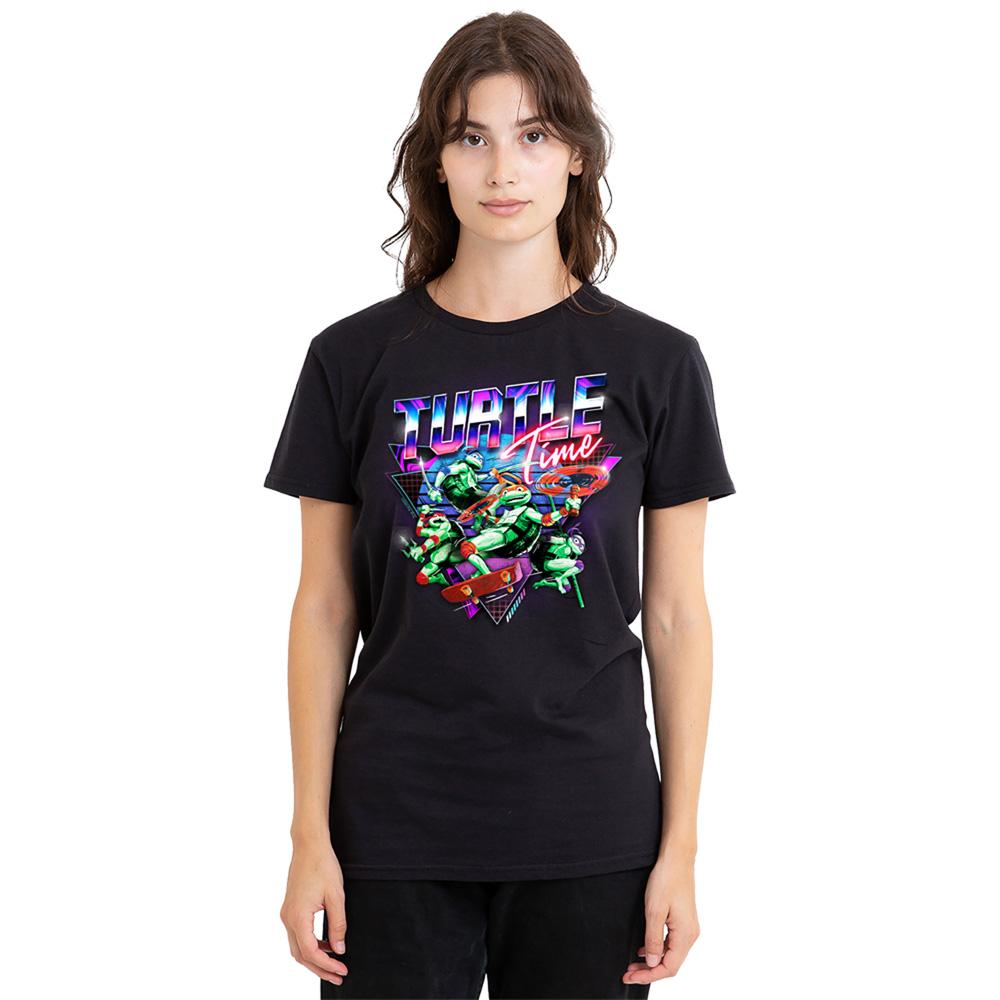 Black - Back - Teenage Mutant Ninja Turtles: Mutant Mayhem Womens-Ladies Turtle Time T-Shirt